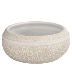 Dehner Keramik-Schale Rustika, Bauchig, Creme