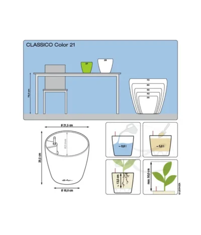 LECHUZA® CLASSICO Color, All-in-One-Set -Haus Pflanzen Welt 1495001 1494889 1494509 WE DE 001 ClassicoColor21