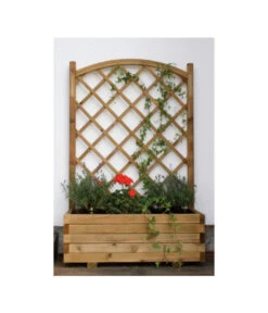 Holz-Blumenkasten Mit Spalier Wachau, B90/H140/T40 Cm