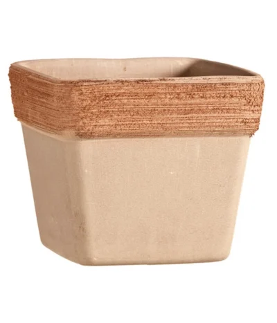 Degrea Terrakotta-Topf Graffiato, Quadratisch, Terrakotta-antik