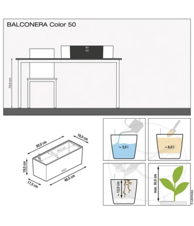 LECHUZA® Kunststoff-Kasten Balconera Color, Rechteckig -Haus Pflanzen Welt 1703263 WE IG 001 LechuzaKunststoffkastenBalconeraColor