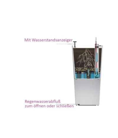 Dehner Kunststoff-Topf Elise, Konisch, Glänzend, Inkl. Bewässerungssystem -Haus Pflanzen Welt 1802214 WE FS 001 KunststofftopfEliseWasserstandsanzeiger