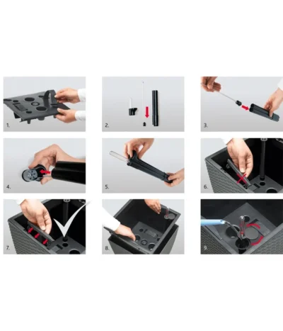 Dehner Kunststoff-Flechttopf Dallas, Quadratisch -Haus Pflanzen Welt 2460004 2460020 WE DE 001 EmsaKunststofftopf36x36cm