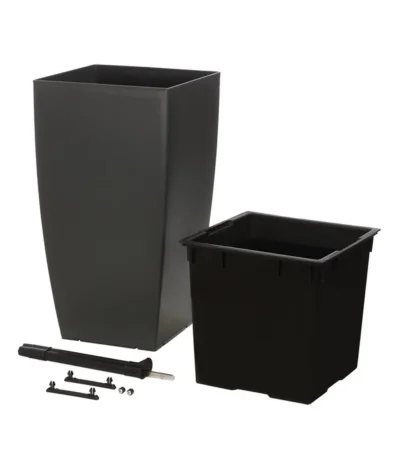 Dehner Kunststoff-Pflanztopf New York, Quadratisch, Ca. B30/H57/T30 Cm -Haus Pflanzen Welt 2460004 WE DE 002 DehnerKunststoffTopfkonisch36x36x66cmgrauBlumentopf