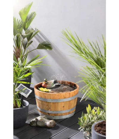 Holz-Weinfasskübel, Rund, Braun 15 Holz-Weinfasskübel, Rund, Braun -Haus Pflanzen Welt 2505824 WE MO 003 weinfasskuebel 50x30cm