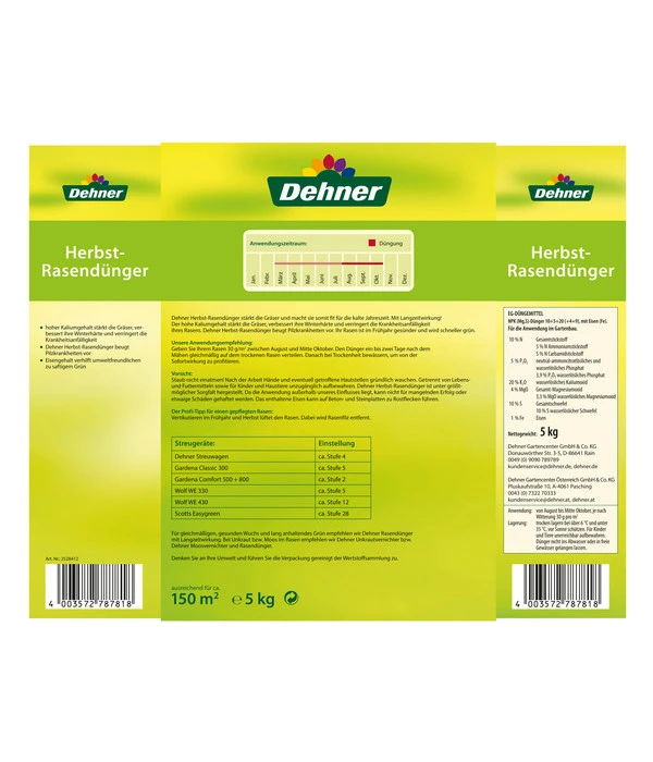 Dehner Herbst-Rasendünger 5 Dehner Herbst-Rasendünger – Bild 3
