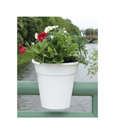 KHW Kunststoff-Geländertopf, 3-teilig, Ø 27 X 27,5 Cm 5 KHW Kunststoff-Geländertopf, 3-teilig, Ø 27 X 27,5 Cm -Haus Pflanzen Welt 2549509 WE DE 001 KHWKunststoffGelaendertopf3teiligweiss