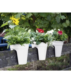 KHW Kunststoff-Geländertopf, 3-teilig, Ø 27 X 27,5 Cm