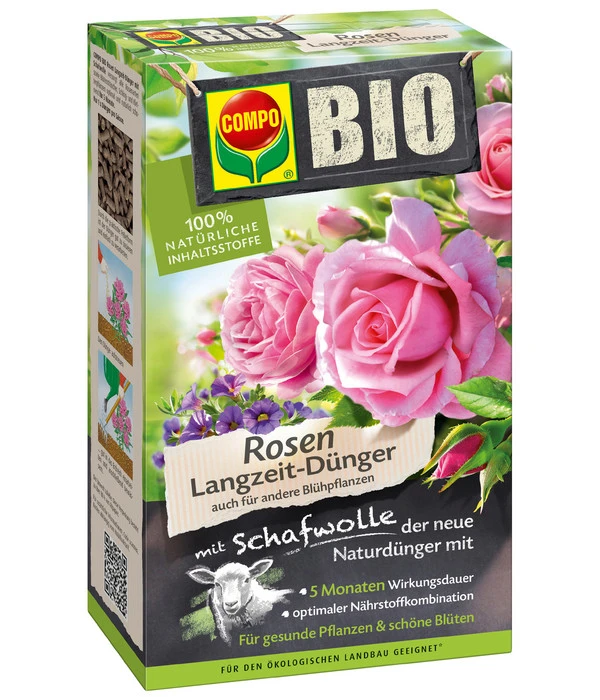 COMPO BIO Rosen Langzeit-Dünger Mit Schafwolle 3 COMPO BIO Rosen Langzeit-Dünger Mit Schafwolle