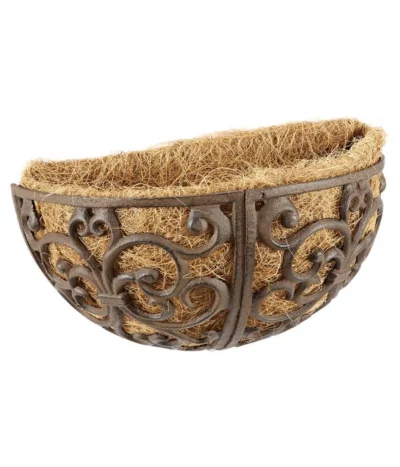 Dehner Gusseisen-Wandtopf, Ca. B29,5/H16,2/T16,2 Cm, Halbrund