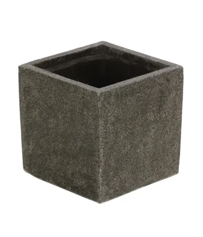 Dehner Polystone-Topf Auckland, Quadratisch, Grau