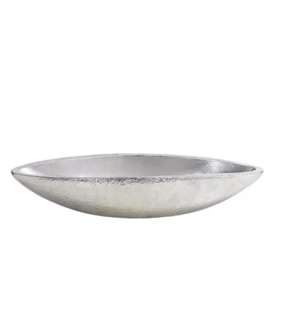 Dehner Keramik-Jardiniere Rosella, Oval, Silber, Ca. B50/H11/T17 Cm