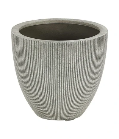 Dehner Polystone-Topf Brisbane In Riffeloptik, Rund