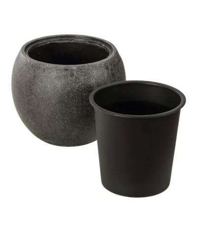 Dehner Polystone-Topf Kapstadt, Rund, Grau -Haus Pflanzen Welt 3207990 3208022 WE DE 002 DehnerPolystoneTopfbauchiggrau