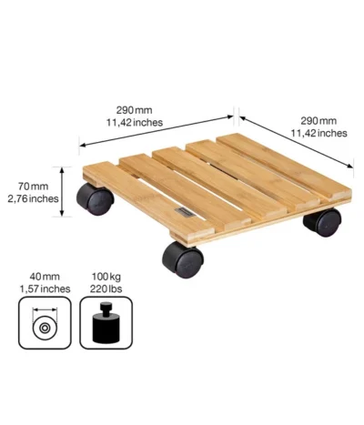 Wagner Pflanzroller Bambus, 29 X 29 Cm -Haus Pflanzen Welt 3213022 WE BG 003 MULTIROLLERBAMBOO