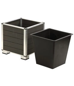 Dehner WPC-Topf Inkl. Kunststoff-Einsatz, Anthrazit -Haus Pflanzen Welt 3220589 WE DE 002 PolystoneTopfinklKunststoffEinsatzBlumentopf