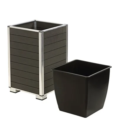 Dehner WPC-Pflanztopf Inkl. Kunststoff-Einsatz, Anthrazit -Haus Pflanzen Welt 3220985 WE DE 002 PolystonePflanztopfinklKunststoffEinsatzanthrazit