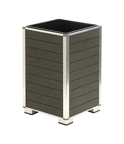 Dehner WPC-Pflanztopf Inkl. Kunststoff-Einsatz, Anthrazit