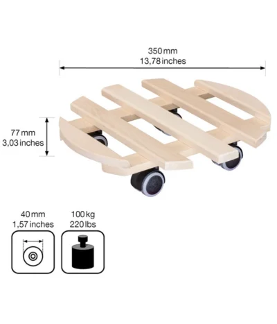 Wagner Multi-Pflanzenroller Rund, Ø 35 Cm -Haus Pflanzen Welt 3519519 WE BG 003 MULTIROLLER