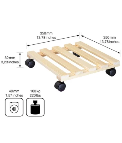 Wagner Pflanzroller Kiefer, 35 X 35 Cm -Haus Pflanzen Welt 3521895 WE BG 003 PFLROLLERHOLZ35X35CM