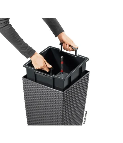 LECHUZA® Kunststoff-Topf Cubico Cottage -Haus Pflanzen Welt 3528429 WE DE 001 LechuzaCubicoCottageBlumenkuebeleckigBlumentopfBlumenvase