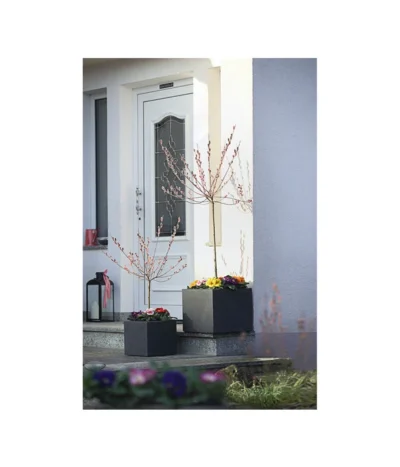 Dehner Kunststoff-Blumenkübel Palermo, Anthrazit -Haus Pflanzen Welt 3728110 WE MO 001 KunststoffTopfKubusAnthrazitBlumenkuebelBlumentopfKubus