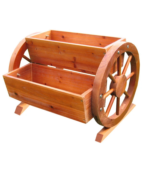 Habau Blumenkasten Mit Wagenrad 3 Habau Blumenkasten Mit Wagenrad