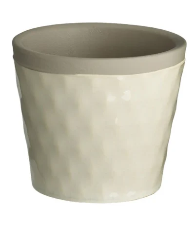 Dehner Keramik-Übertopf Ariane, Konisch, Hellgrau, Ca. Ø8 Cm