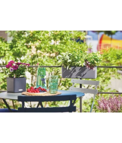 LECHUZA® BALCONISSIMA Color, All-in-One-Set, Ca. B40/H14/T14 Cm -Haus Pflanzen Welt 4065538 PR MO 004 Balconissima40Anthrazit