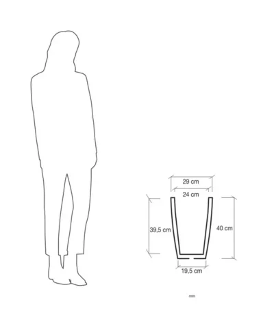 Farmet Kunststoff-Topf-Set Hydrus, Quadratisch, Grau, 2-teilig -Haus Pflanzen Welt 4110102 WE DE 004 HYDRUSQuadratischerPflanzkuebel29x29x40cmhochSTEINBEIGE