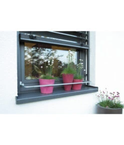 Hecht Aluminium-Blumenkastenhalterung Flora, 74-110 X 15,5-19 Cm