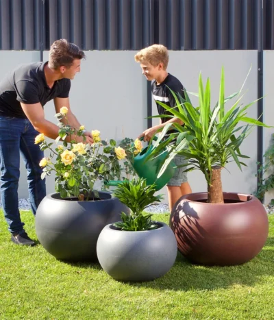 Roto Kunststoff-Pflanztopf Swing, Bauchig 5 Roto Kunststoff-Pflanztopf Swing, Bauchig -Haus Pflanzen Welt 4142618 WE MO 001 RotoTopfSwingHellgrau