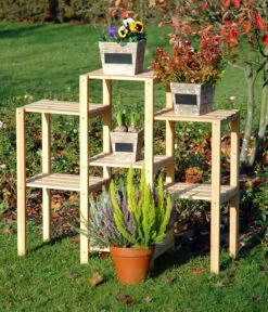 Dobar Blumenregal 7-flächig, 31 X 97 X 87 Cm, Natur -Haus Pflanzen Welt 4154902 WE MO 003 Blumenregal7flaechignaturDobar