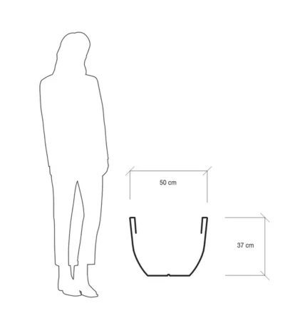 Farmet Kunststoff-Topf-Set Orione, Rund, Grau, 2-teilig -Haus Pflanzen Welt 4179008 WE DE 004 ORIONERunderPflanzkuebelDurchmesser50cm37cmhochSTEINBEIGE