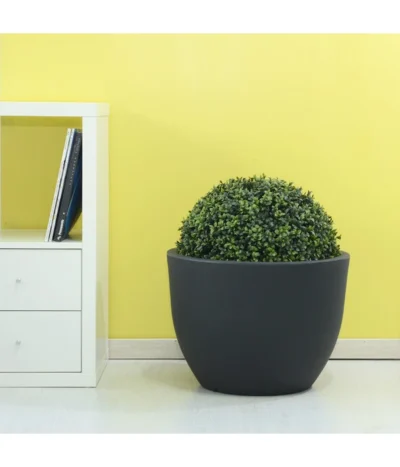 Farmet Kunststoff-Topf-Set Orione, Rund, Anthrazit, 2-teilig -Haus Pflanzen Welt 4179040 WE DE 002 ORIONERunderPflanzkuebelDurchmesser50cm37cmhochDUNKELANTHRAZIT