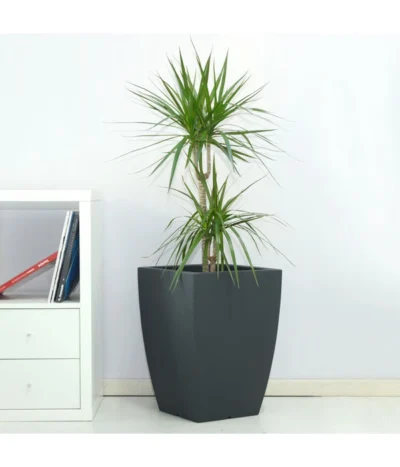 Farmet Kunststoff-Topf-Set Hydrus, Quadratisch, Anthrazit, 2-teilig -Haus Pflanzen Welt 4182325 WE DE 002 HYDRUSQuadratischerPflanzkuebel36x36x50cmhochDUNKELANTHRAZIT