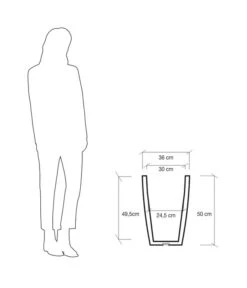 Farmet Kunststoff-Topf-Set Hydrus, Quadratisch, Anthrazit, 2-teilig -Haus Pflanzen Welt 4182325 WE DE 004 HYDRUSQuadratischerPflanzkuebel36x36x50cmhochDUNKELANTHRAZIT