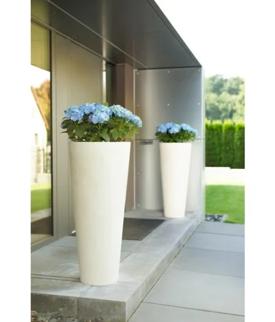 Fleur Ami Polystone-Pflanzgefäß Conical, Konisch, Ca. Ø43/H80 Cm -Haus Pflanzen Welt 4183984 WE MO 004 PolystPflgef43x80cmCreme