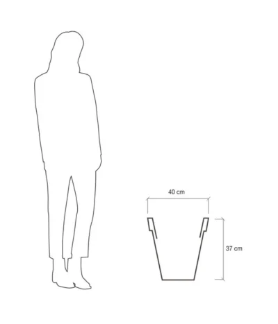 Farmet Kunststoff-Topf-Set Pegasus, Konisch, Anthrazit, 2-teilig -Haus Pflanzen Welt 4185401 WE DE 004 PEGASUSKonischerPflanzkuebelDurchmesser40cm37cmhochDUNKELANTHRAZIT