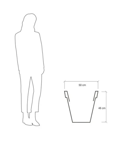 Farmet Kunststoff-Topf-Set Pegasus, Konisch, Anthrazit, 2-teilig -Haus Pflanzen Welt 4185690 WE DE 004 PEGASUSKonischerPflanzkuebelDurchmesser50cm46cmhochDUNKELANTHRAZIT