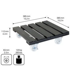 Wagner WPC-Pflanzenroller, 38 X 38 Cm, Anthrazit -Haus Pflanzen Welt 4272480 WE BG 003 MULTIROLLERWPC