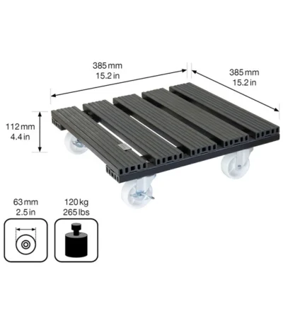 Wagner WPC-Pflanzenroller, 38 X 38 Cm, Anthrazit -Haus Pflanzen Welt 4272480 WE BG 003 MULTIROLLERWPC