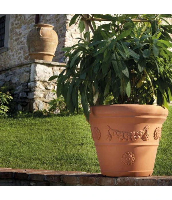 Farmet Kunststoff-Pflanzkübel Festonato, Rund, Terrakotta 4 Farmet Kunststoff-Pflanzkübel Festonato, Rund, Terrakotta – Bild 2