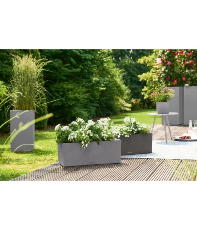 LECHUZA® Kunststoff-Kasten Balconera Stone -Haus Pflanzen Welt 4318606 4318614 WE MO 001 LechuzaKunststoffBalkonkastenBalconeraStonePflanzkastenBlumenkasten