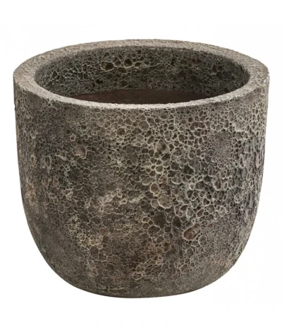 Dehner Keramik-Topf Priäus, Rund, Grau-braun