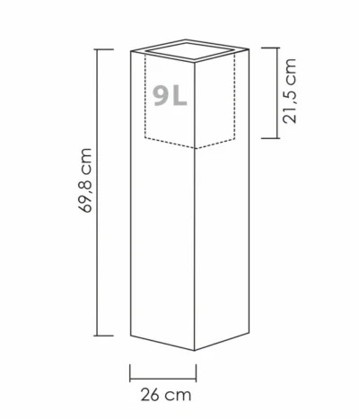 Scheurich Kunststoff-Topf C-Cube High, Quadratisch, Ca. B26/H70/T26 Cm -Haus Pflanzen Welt 4496501 WE BG 001 ScheurichTopfCCubeHigh