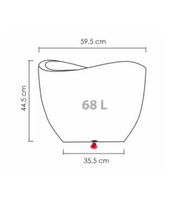 Scheurich Kunststoff-Topf Wave Globe, Rund, Ca. Ø60/H44,7 Cm -Haus Pflanzen Welt 4497707 WE BG 001 ScheurichTopfWaveGlobe