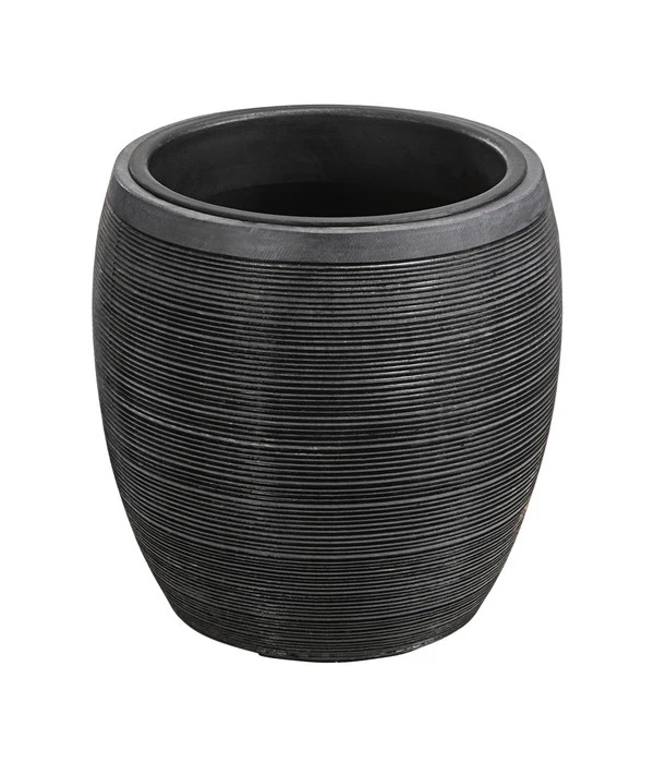 Dehner Polystone-Topf Singapur, Rund, Anthrazit 3 Dehner Polystone-Topf Singapur, Rund, Anthrazit