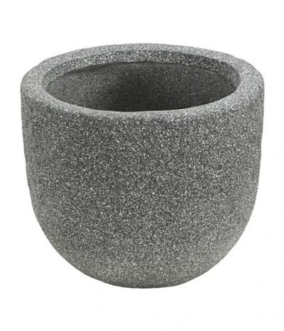 Dehner Leichtbeton-Topf Rock, Rund, Grau