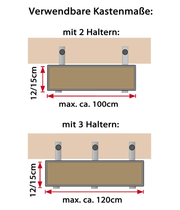 Universal-Blumenkastenhalter, Aluminium 7 Universal-Blumenkastenhalter, Aluminium – Bild 5